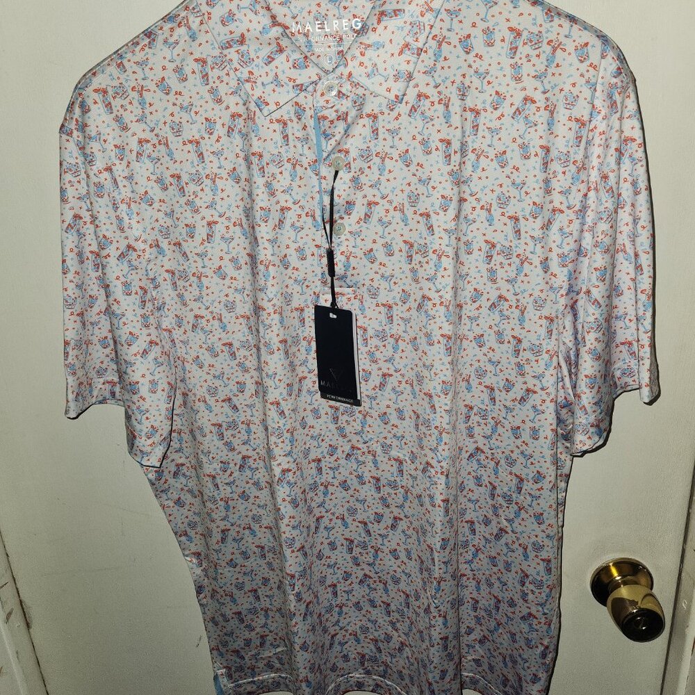 Maelreg Performance Polo White Beverage Glass Size Large